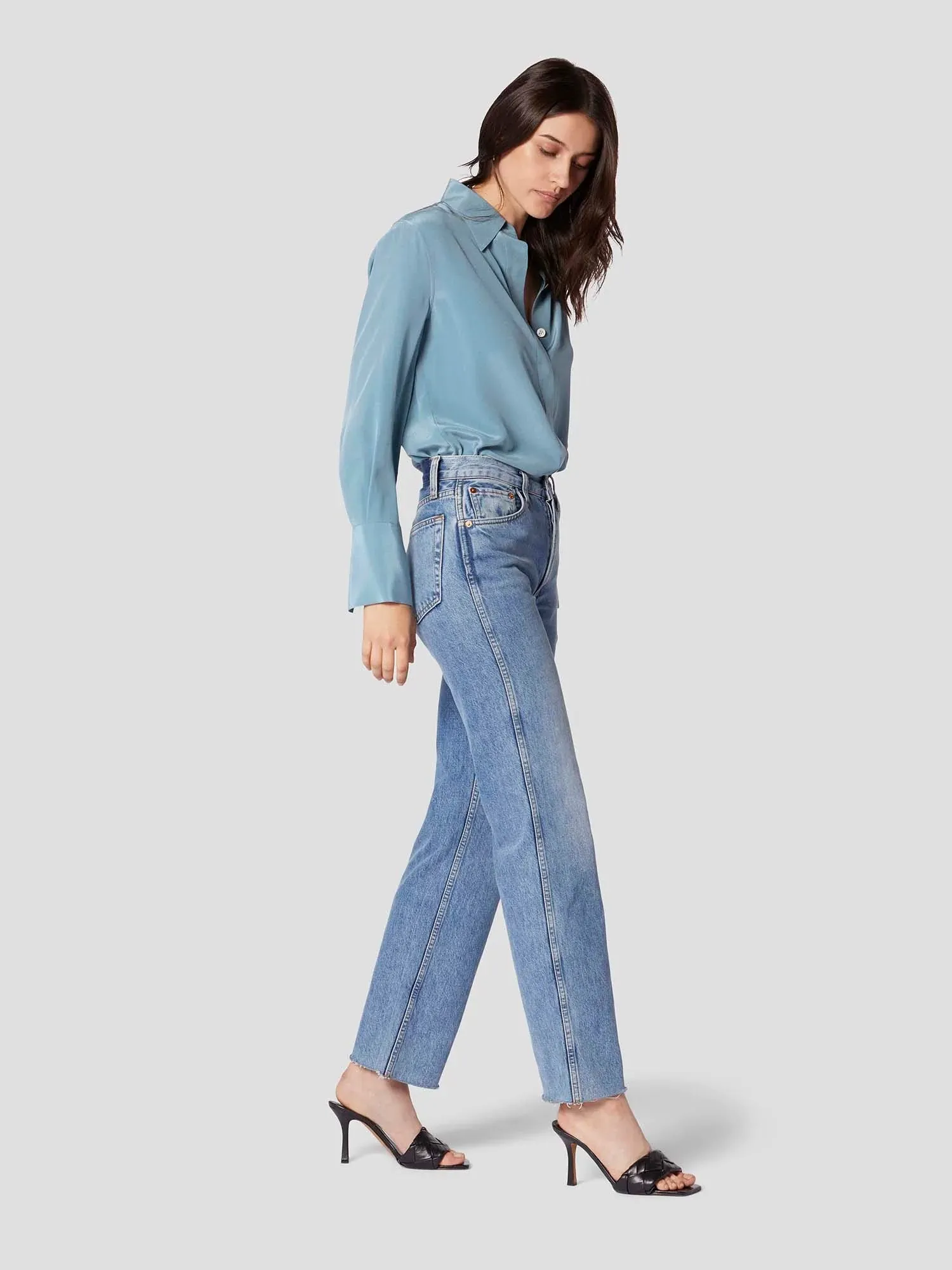 NoNothing | luxurious silk shirt in blue