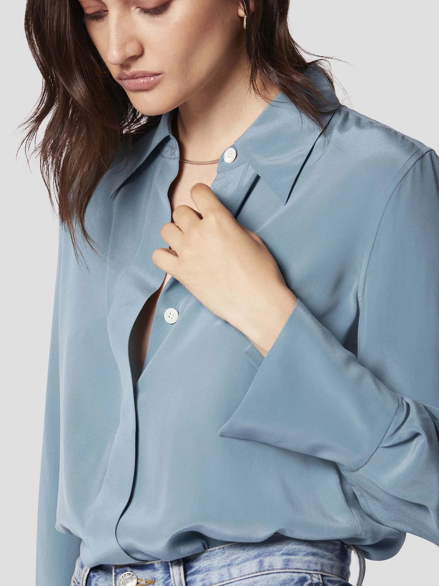 NoNothing | luxurious silk shirt in blue