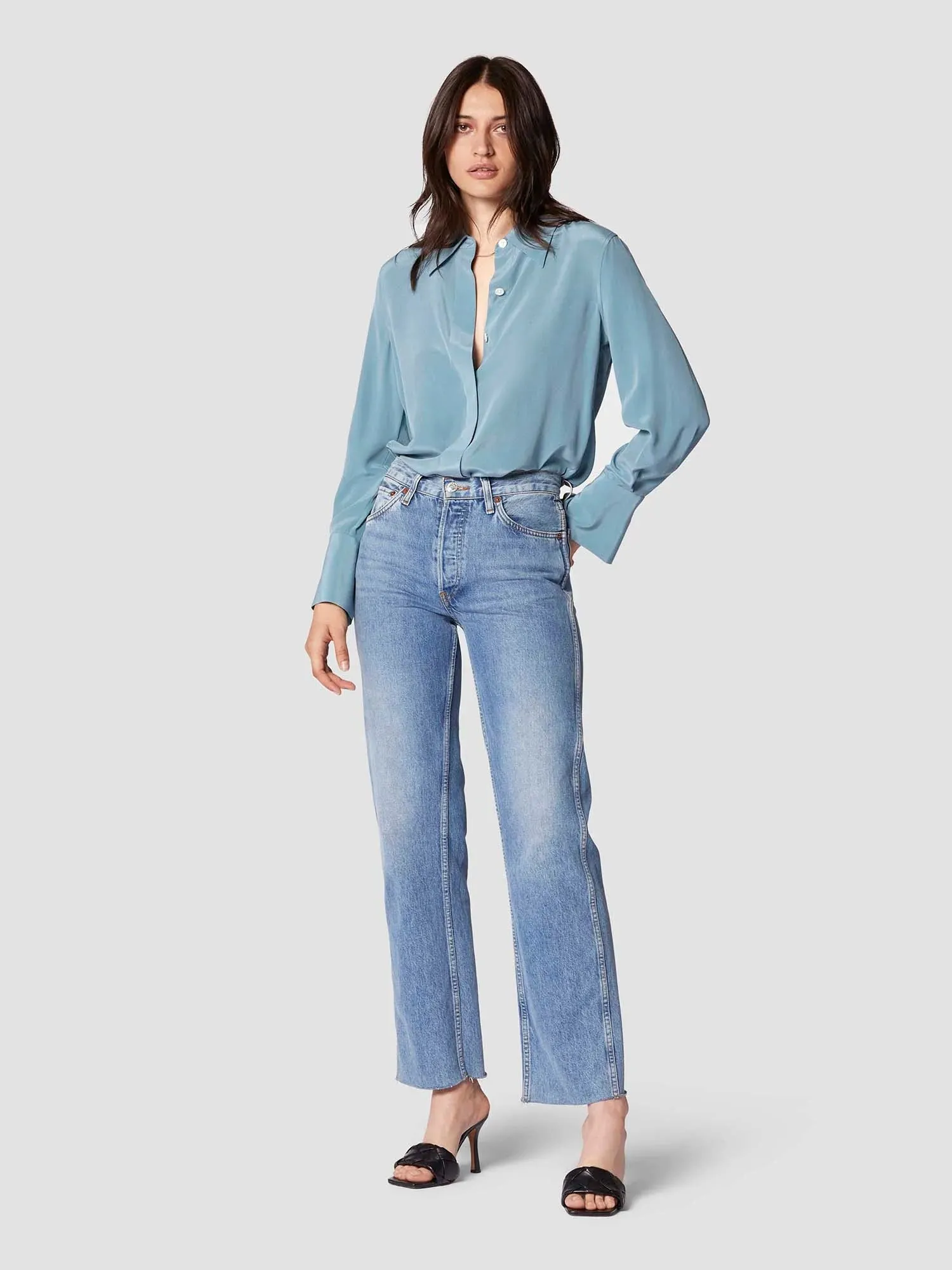 NoNothing | luxurious silk shirt in blue