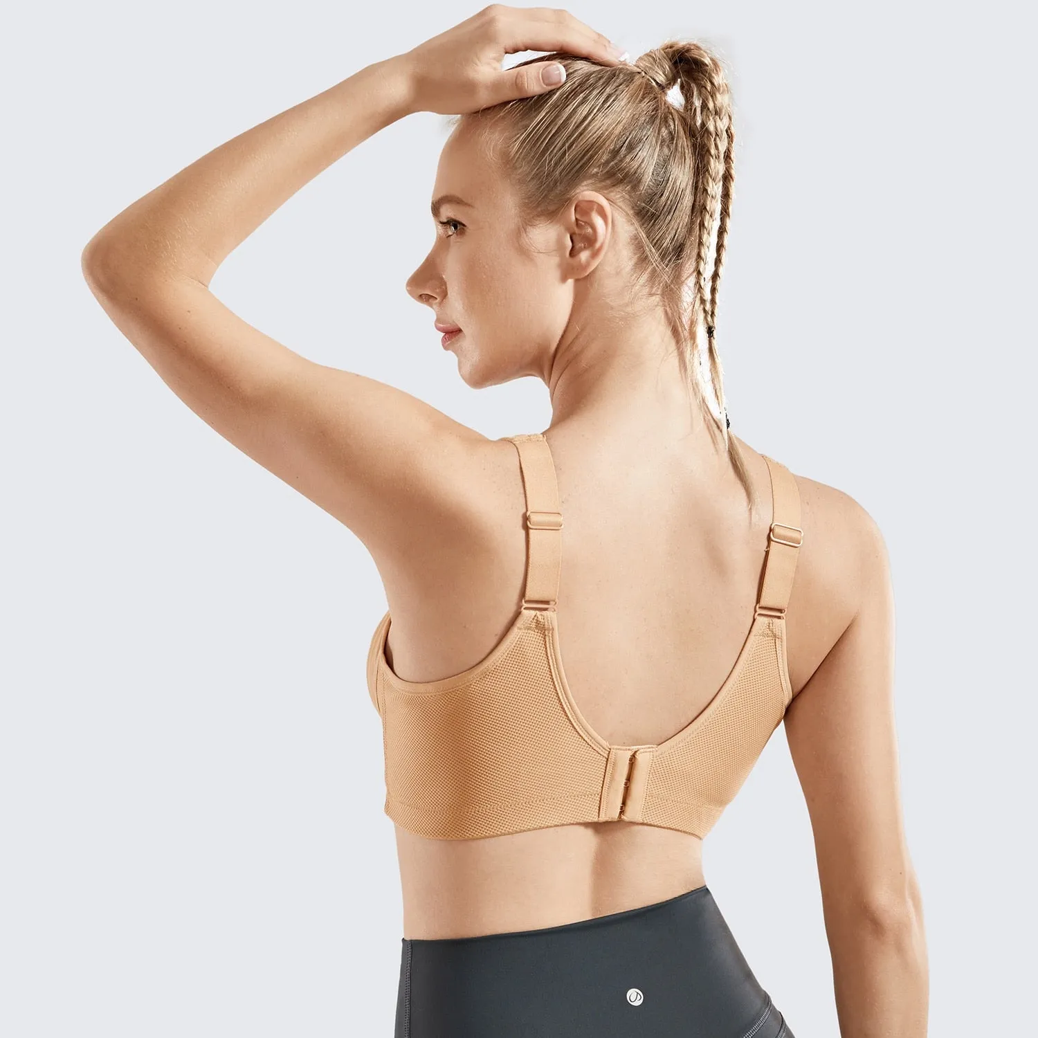Plus size high impact bounce control non-padded wireless sports bra (Size 36/80-48/110, C-F)
