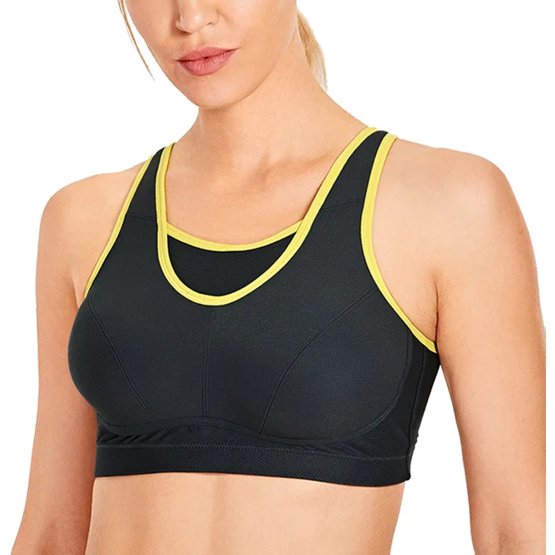 Plus size high impact bounce control non-padded wireless sports bra (Size 36/80-48/110, C-F)