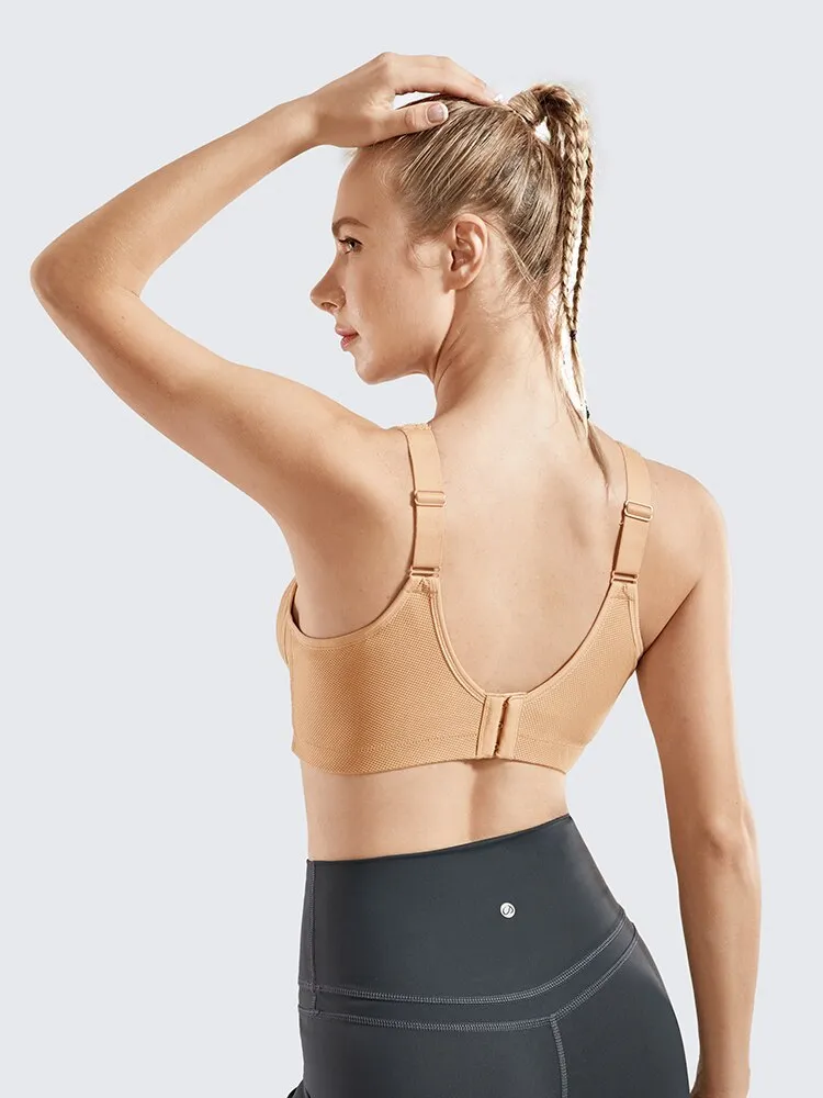 Plus size high impact bounce control non-padded wireless sports bra (Size 36/80-48/110, C-F)