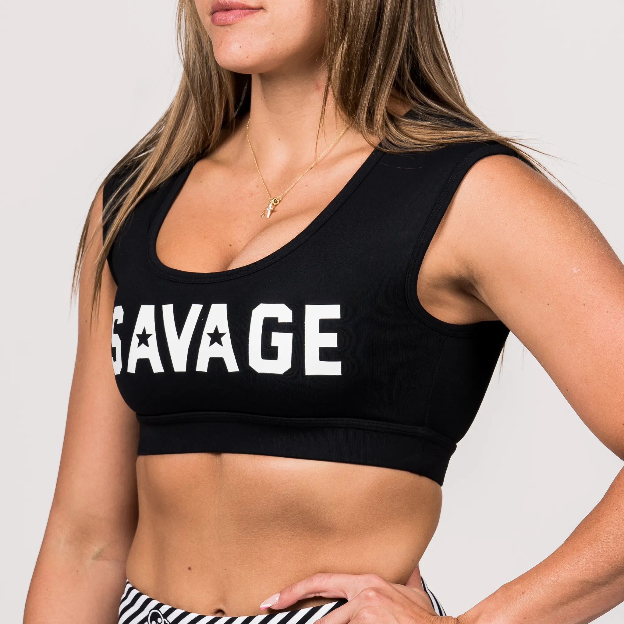 Sports Bra - Crop-Tee Sports Bra - Black