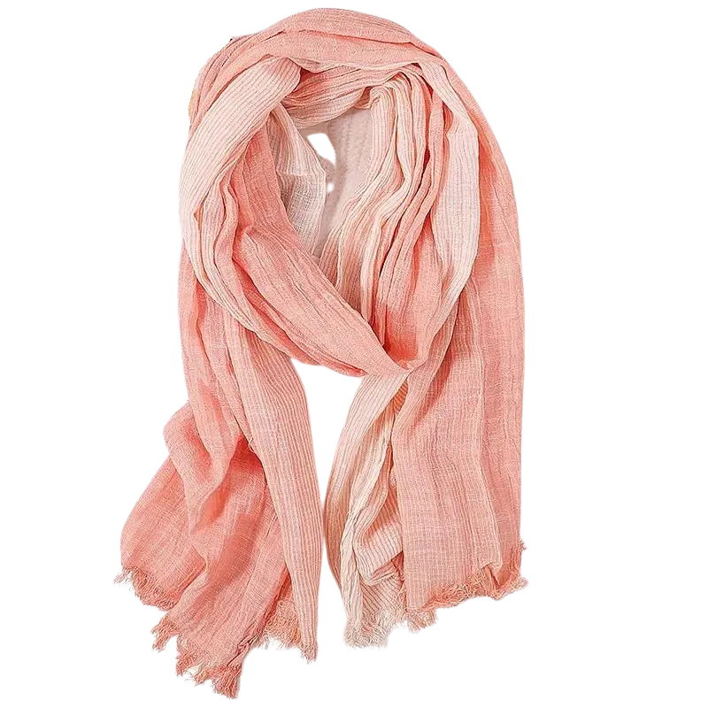 Striped Cotton & Linen Fashion Scarf – Lightweight & Stylish