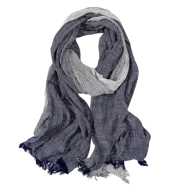 Striped Cotton & Linen Fashion Scarf – Lightweight & Stylish