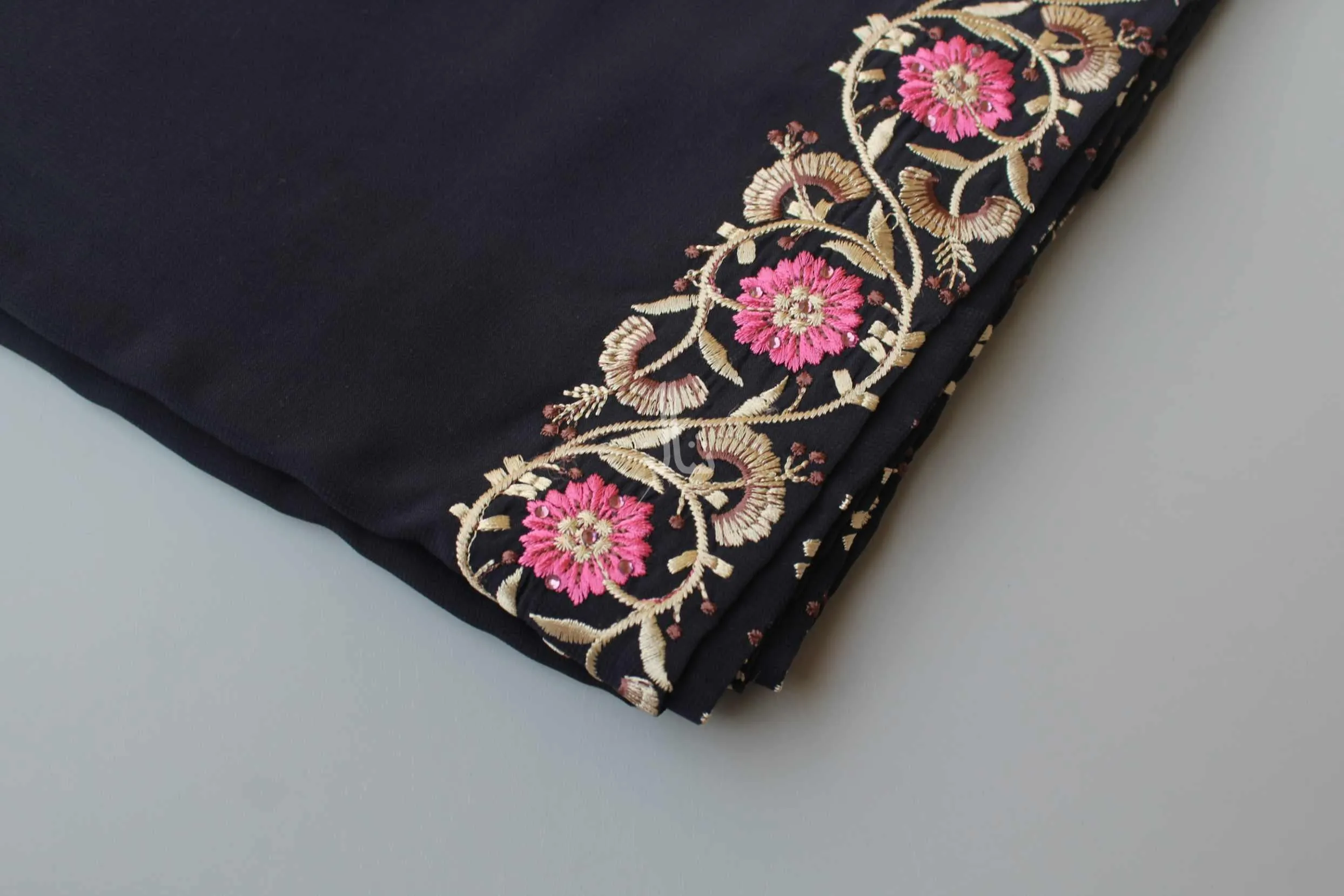 The Chic Embroidered Elegance - Navy