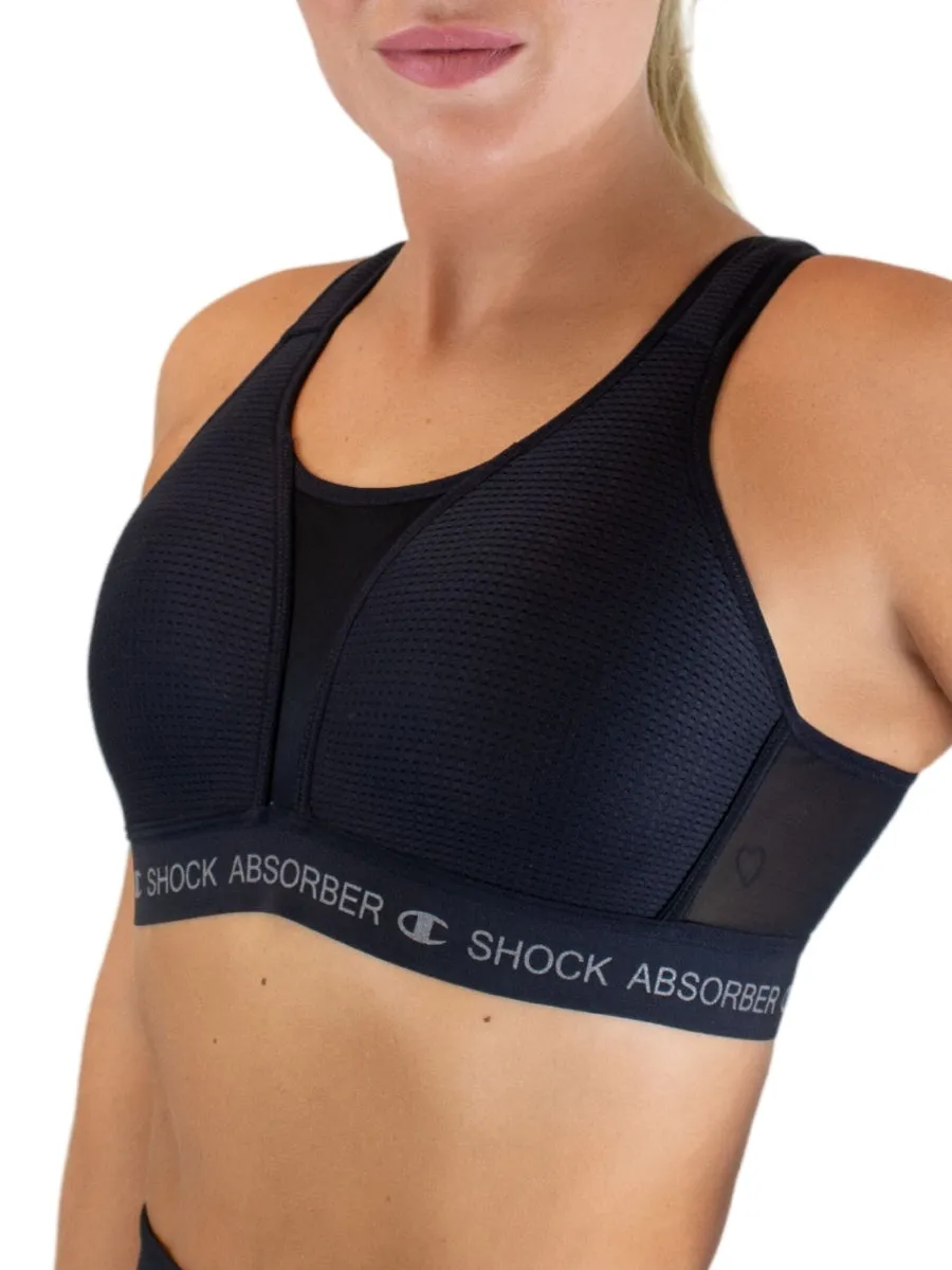 Ultimate Run Padded Sports Bra - Black/Silver